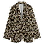 Dark Western Floral Pattern Print Women's Cotton Blazer
