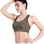 Dark Western Floral Pattern Print Women's Sports Bra