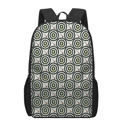 Dartboard Cartoon Pattern Print 17 Inch Backpack