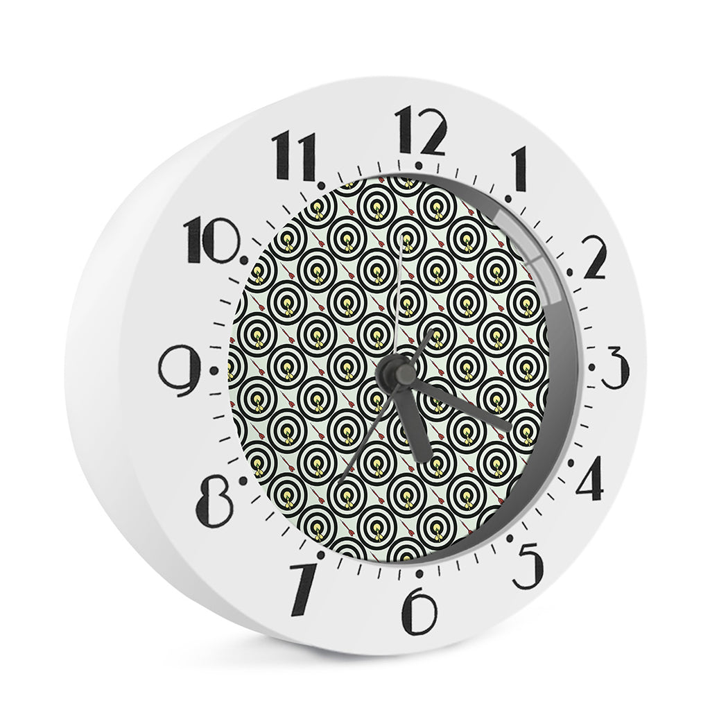 Dartboard Cartoon Pattern Print Alarm Clock