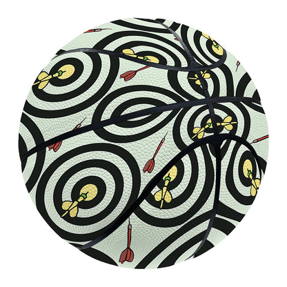 Dartboard Cartoon Pattern Print Basketball