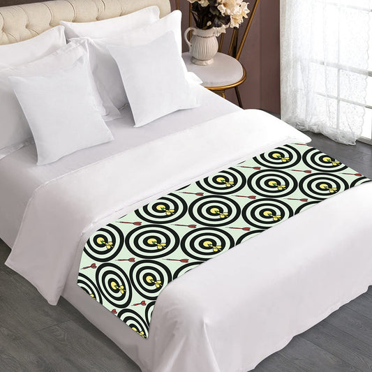 Dartboard Cartoon Pattern Print Bed Runner