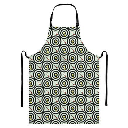 Dartboard Cartoon Pattern Print Bib Apron With Pocket