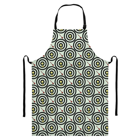 Dartboard Cartoon Pattern Print Bib Apron With Pocket