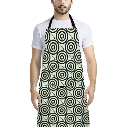 Dartboard Cartoon Pattern Print Bib Apron With Pocket