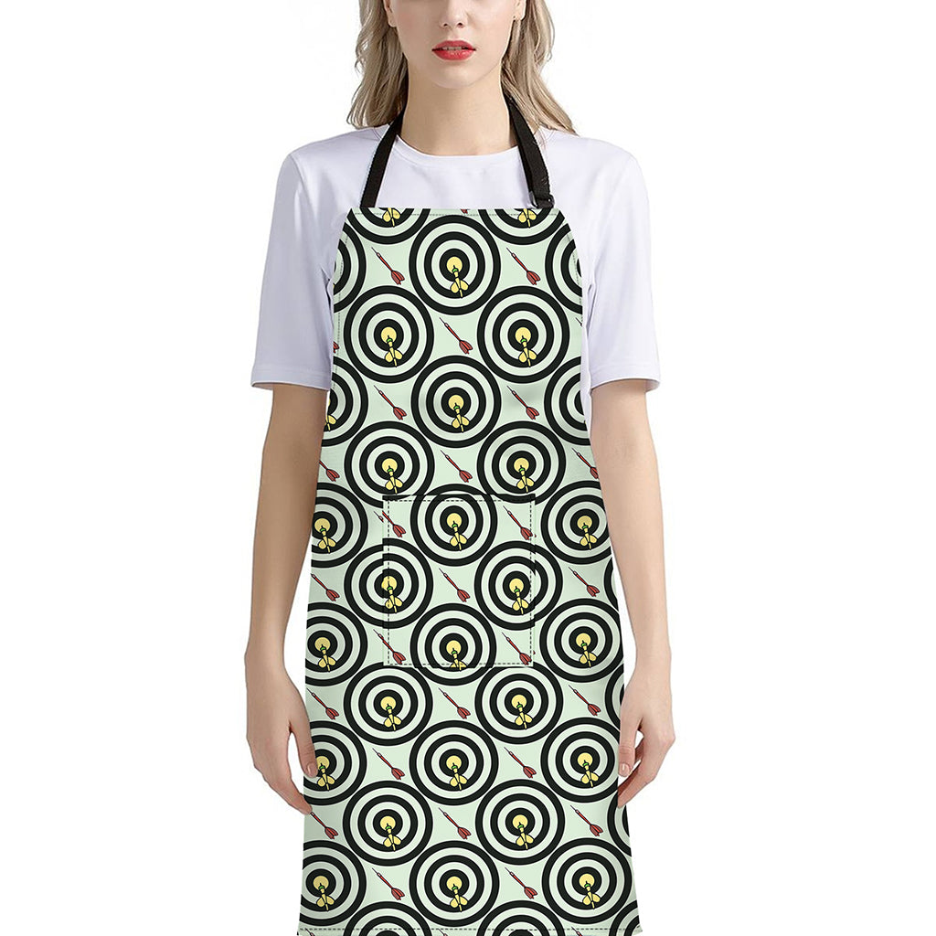 Dartboard Cartoon Pattern Print Bib Apron With Pocket