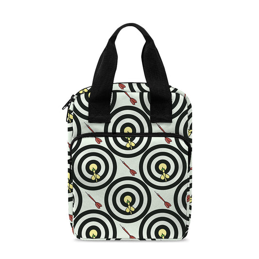 Dartboard Cartoon Pattern Print Bible Tote Bag