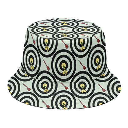 Dartboard Cartoon Pattern Print Bucket Hat