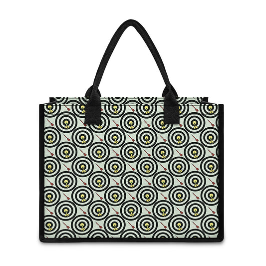 Dartboard Cartoon Pattern Print Canvas Tote Bag