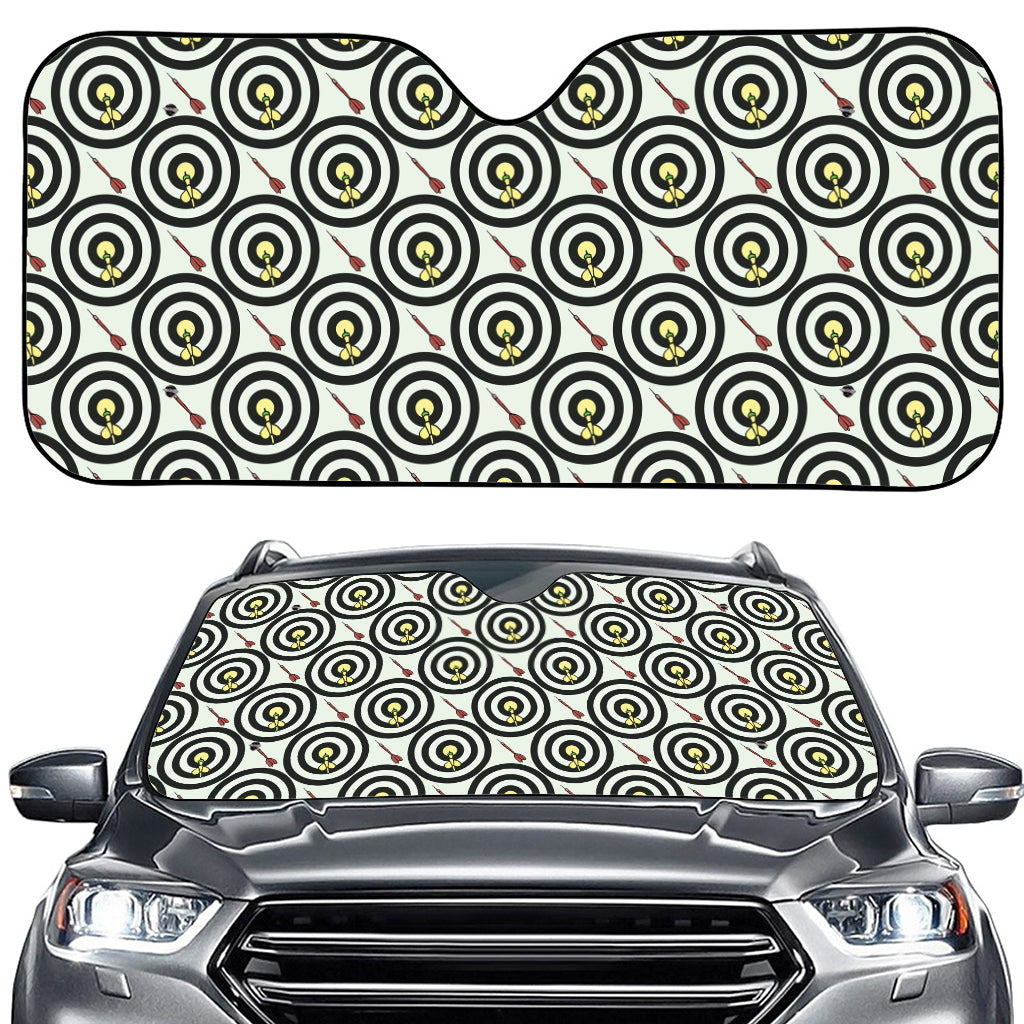 Dartboard Cartoon Pattern Print Car Windshield Sun Shade