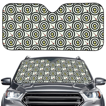 Dartboard Cartoon Pattern Print Car Windshield Sun Shade