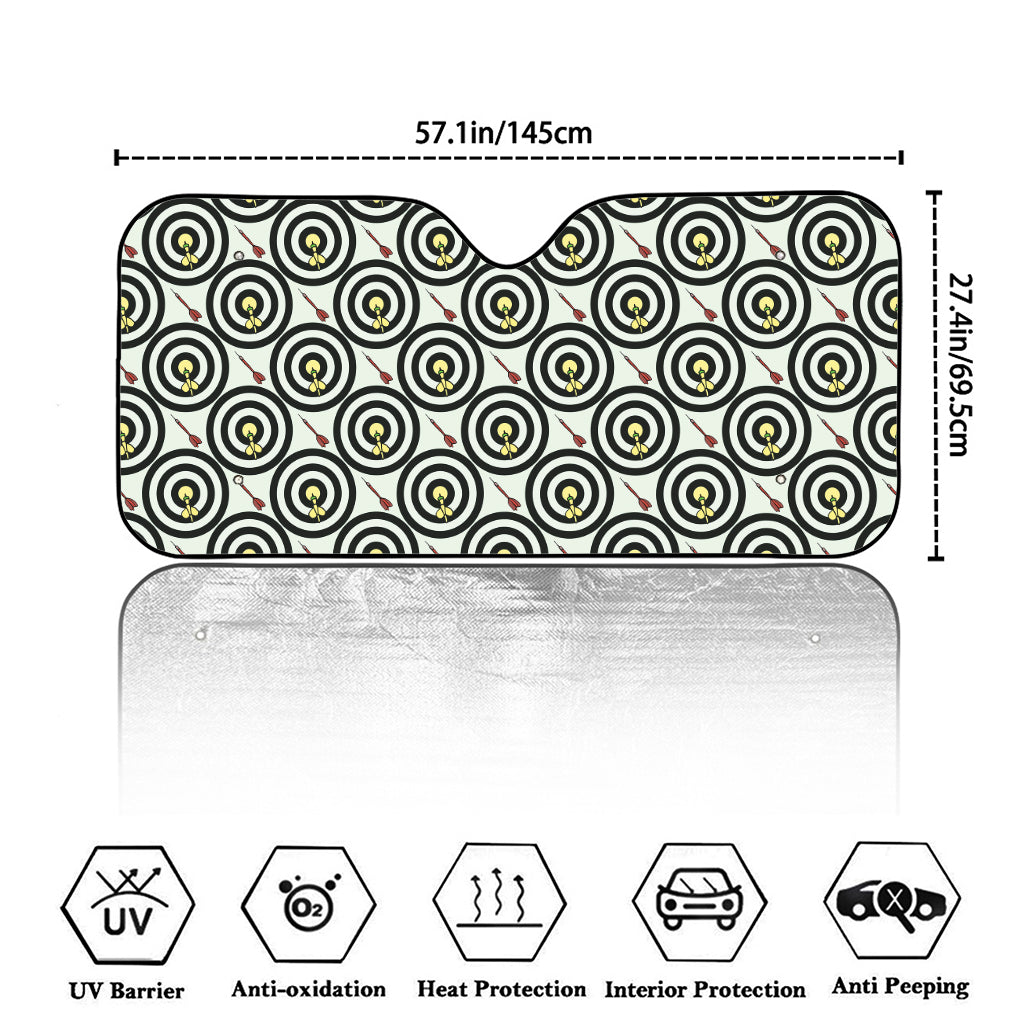 Dartboard Cartoon Pattern Print Car Windshield Sun Shade