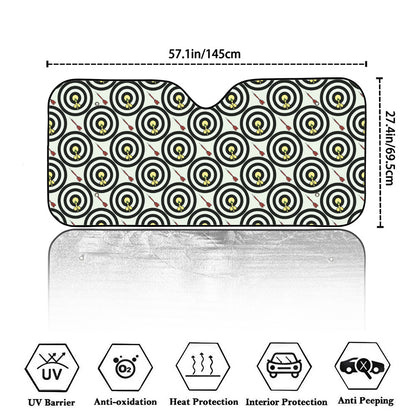 Dartboard Cartoon Pattern Print Car Windshield Sun Shade