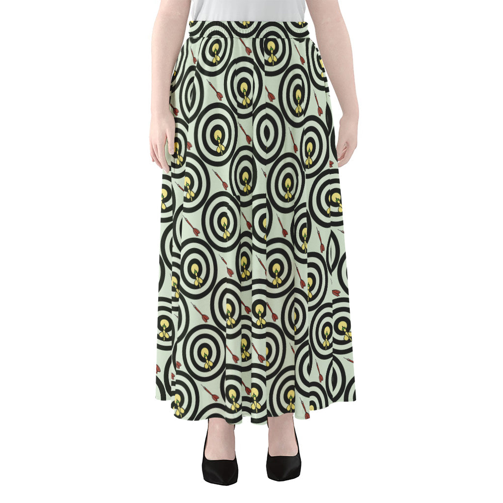 Dartboard Cartoon Pattern Print Chiffon Maxi Skirt