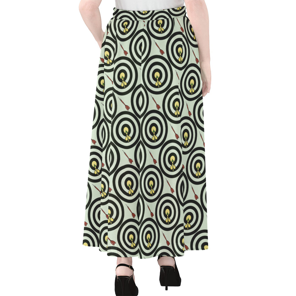 Dartboard Cartoon Pattern Print Chiffon Maxi Skirt