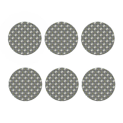 Dartboard Cartoon Pattern Print Coaster Set