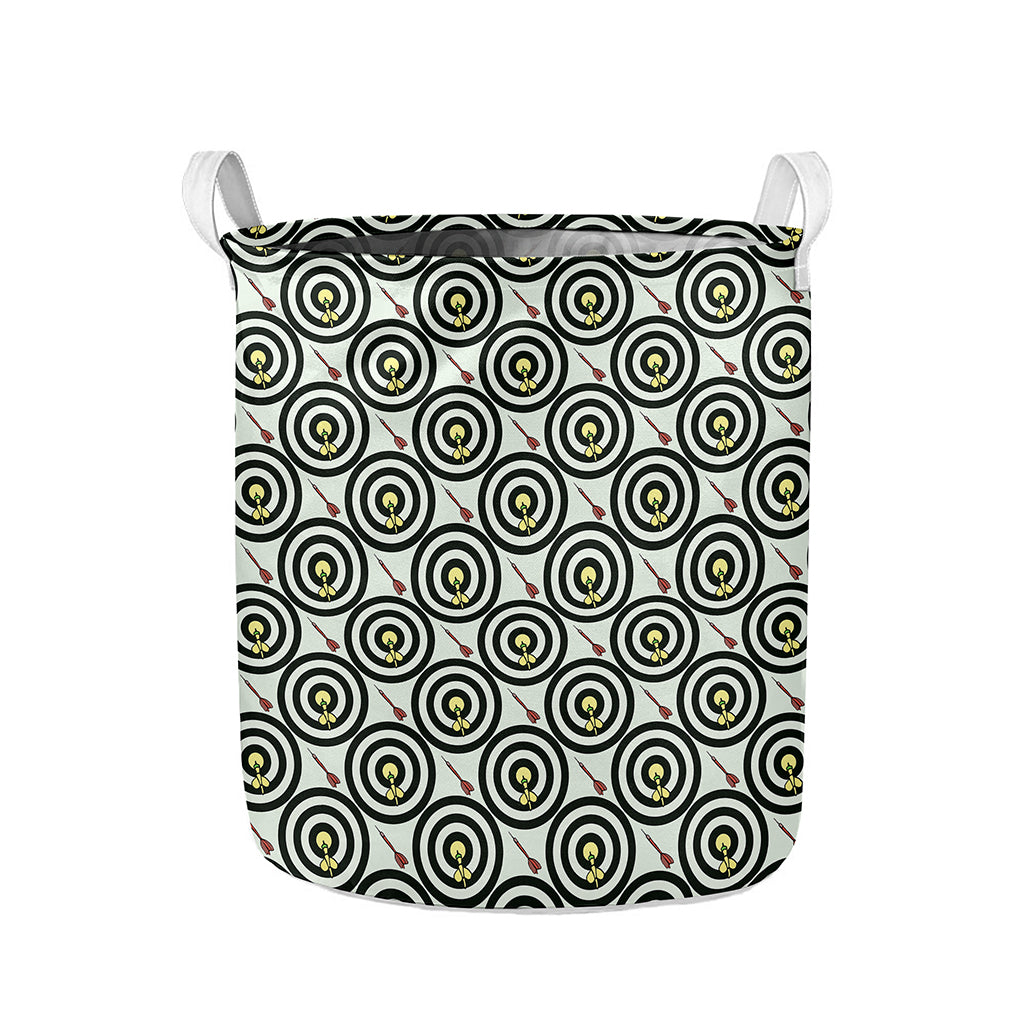 Dartboard Cartoon Pattern Print Collapsible Laundry Basket
