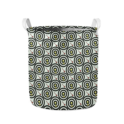 Dartboard Cartoon Pattern Print Collapsible Laundry Basket
