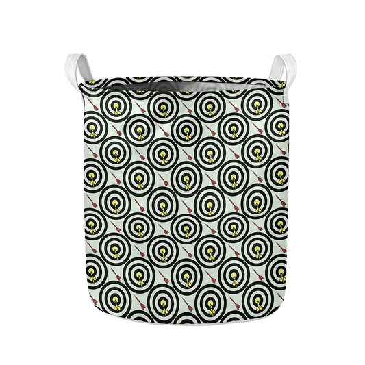 Dartboard Cartoon Pattern Print Collapsible Laundry Basket