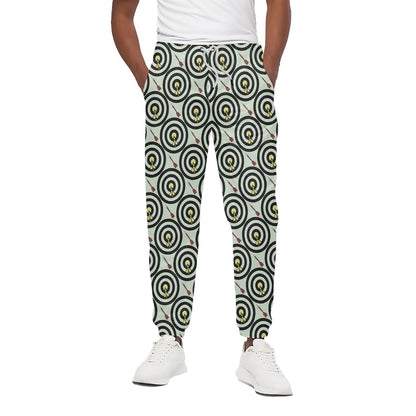 Dartboard Cartoon Pattern Print Cotton Pants