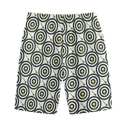 Dartboard Cartoon Pattern Print Cotton Shorts