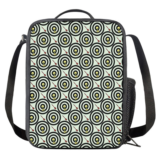 Dartboard Cartoon Pattern Print Crossbody Lunch Bag
