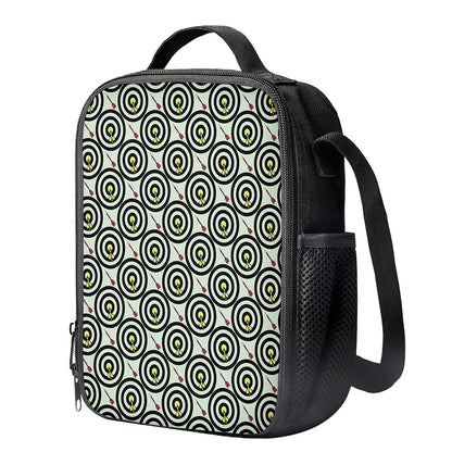 Dartboard Cartoon Pattern Print Crossbody Lunch Bag