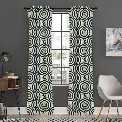 Dartboard Cartoon Pattern Print Curtain