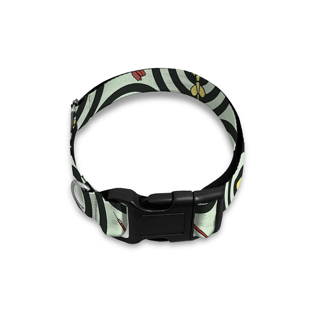 Dartboard Cartoon Pattern Print Dog Collar