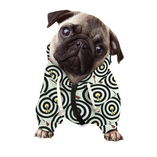 Dartboard Cartoon Pattern Print Dog Zip Up Hoodie