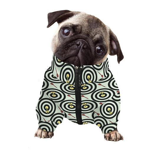 Dartboard Cartoon Pattern Print Dog Zip Up Jacket