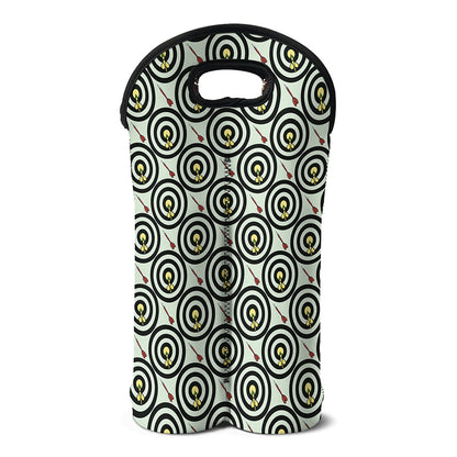 Dartboard Cartoon Pattern Print Double Neoprene Wine Tote