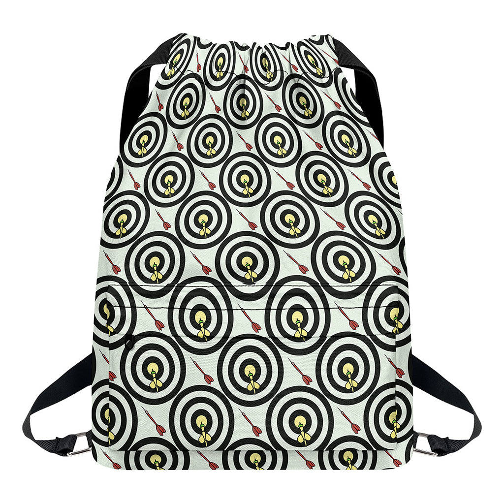 Dartboard Cartoon Pattern Print Drawstring Backpack