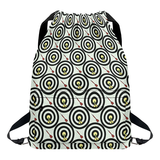 Dartboard Cartoon Pattern Print Drawstring Backpack