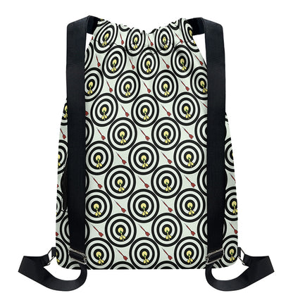 Dartboard Cartoon Pattern Print Drawstring Backpack