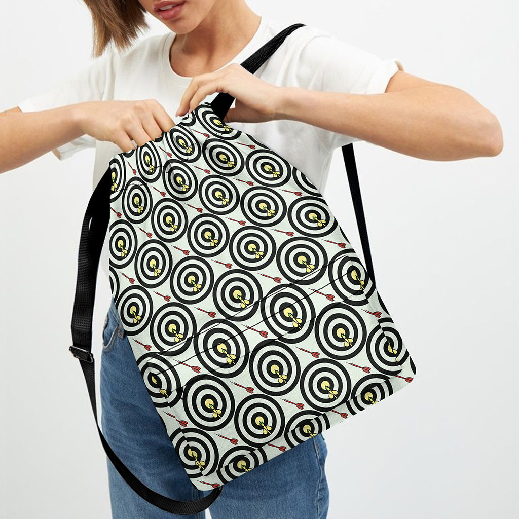 Dartboard Cartoon Pattern Print Drawstring Backpack