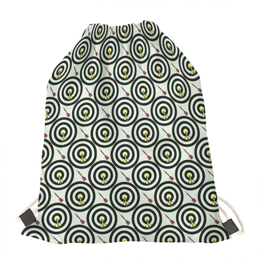 Dartboard Cartoon Pattern Print Drawstring Bag
