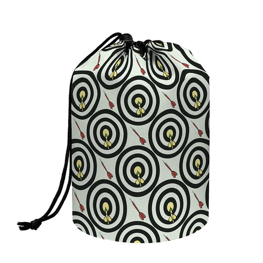 Dartboard Cartoon Pattern Print Drawstring Makeup Bag
