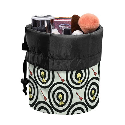 Dartboard Cartoon Pattern Print Drawstring Makeup Bag