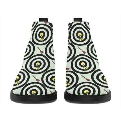Dartboard Cartoon Pattern Print Flat Ankle Boots