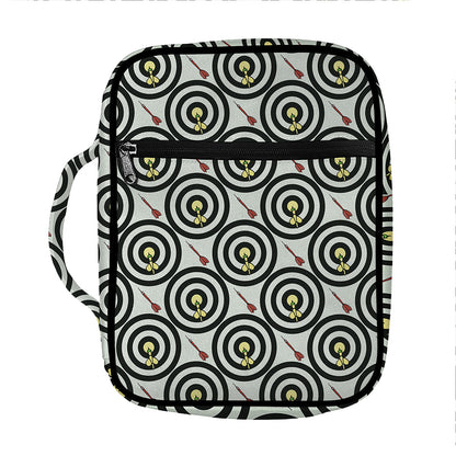 Dartboard Cartoon Pattern Print Front Pocket Bible Bag