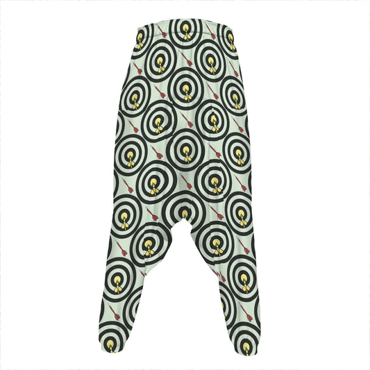 Dartboard Cartoon Pattern Print Hammer Pants
