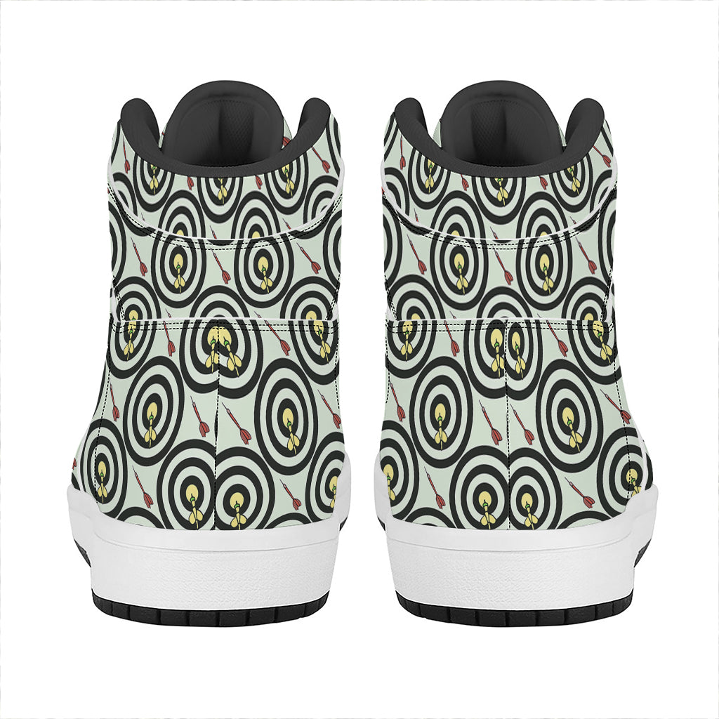 Dartboard Cartoon Pattern Print High Top Leather Sneakers