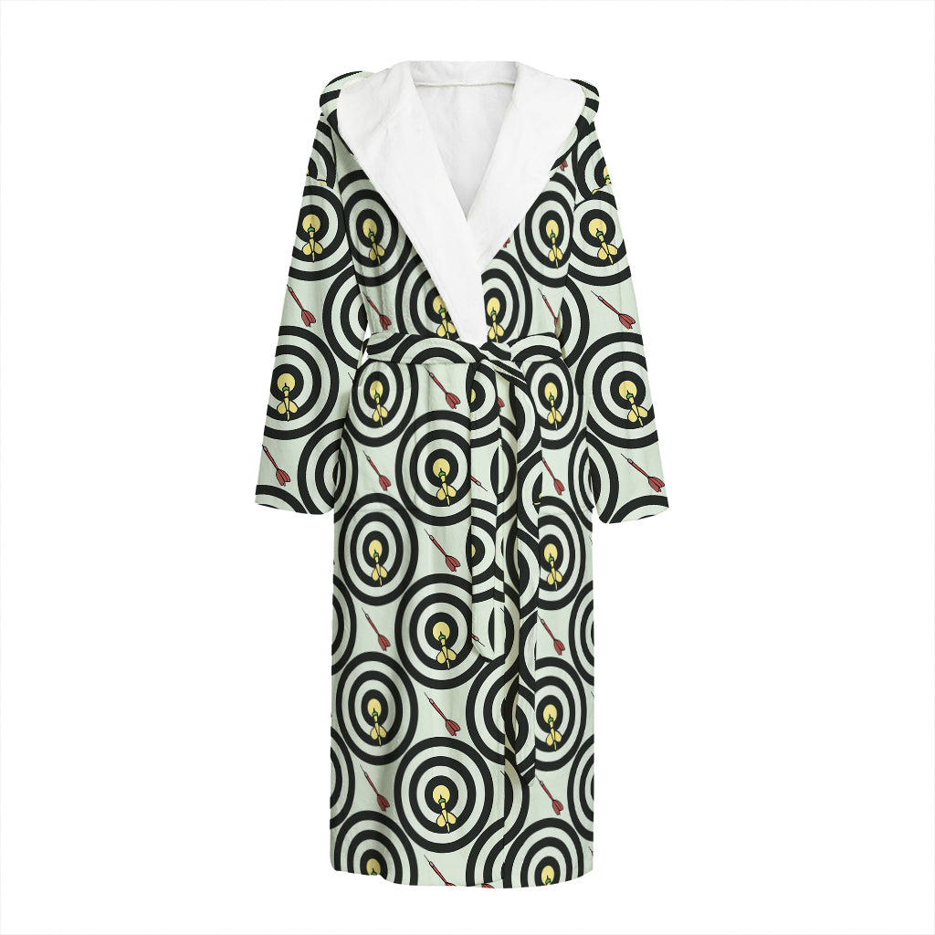 Dartboard Cartoon Pattern Print Hooded Bathrobe