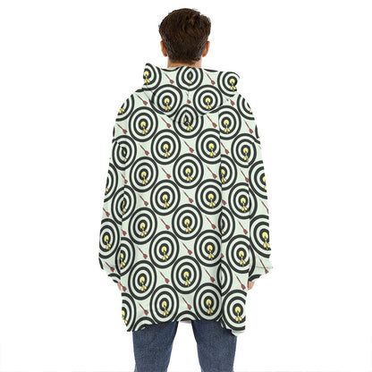 Dartboard Cartoon Pattern Print Hoodie Blanket