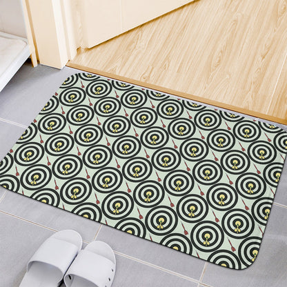 Dartboard Cartoon Pattern Print Indoor Door Mat
