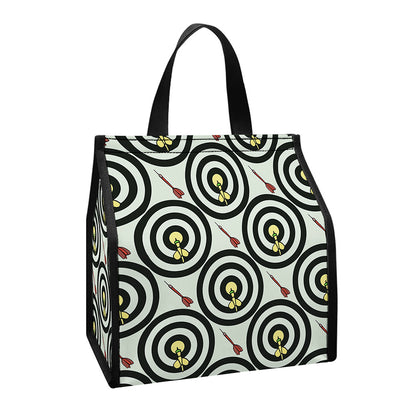 Dartboard Cartoon Pattern Print Insulated Lunch Tote