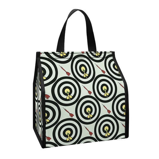 Dartboard Cartoon Pattern Print Insulated Lunch Tote