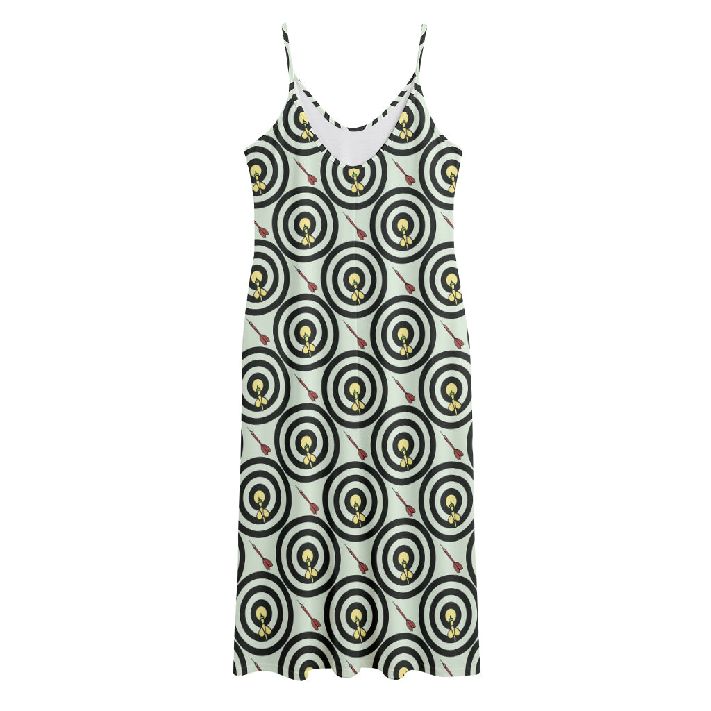 Dartboard Cartoon Pattern Print Jersey Midi Cami Dress