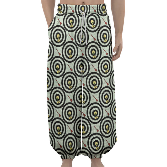 Dartboard Cartoon Pattern Print Lantern Pants